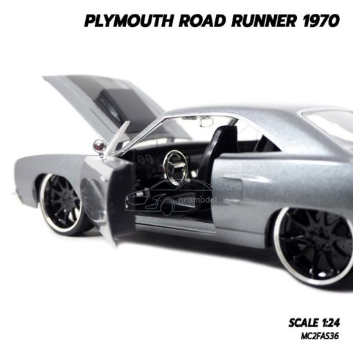 โมเดลรถฟาส PLYMOUTH ROAD RUNNER 1970 (1:24) โมเดลรถเหล็ก ภายในเหมือนจริง