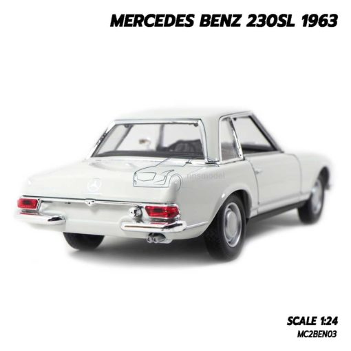 โมเดลรถเบนซ์ MERCEDES BENZ 230SL 1963 สีขาว (1:24) รถคลาสสิค สวยงามน่าสะสม