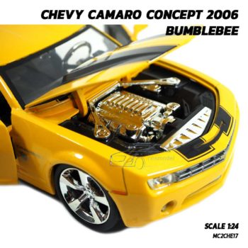 โมเดลรถ CHEVY CAMARO CONCEPT 2006 BUMBLEBEE (Scale 1:24) โมเดลรถเหล็ก เครื่องยนต์จำลองเหมือนจริง