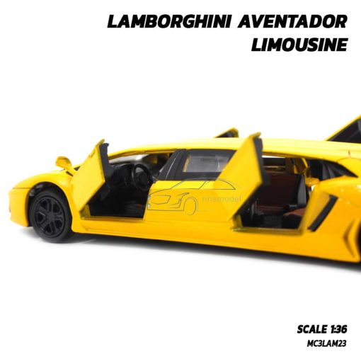 โมเดลรถ LAMBORGHINI AVENTADOR LIMOUSINE รถโมเดลประกอบสำเร็จ ภายในรถจำลองเหมือนจริง