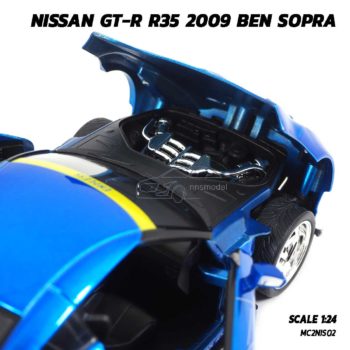 โมเดลรถ NISSAN GT-R R35 2009 BEN SOPRA สีน้ำเงิน (Scale 1:24) รถเหล็กโมเดล เครื่องยนต์จำลองสมจริง