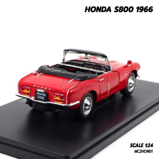 โมเดลรถคลาสสิค HONDA S800 1966 สีแดง (1:24) โมเดลรถเหล็ก ประกอบสำเร็จ