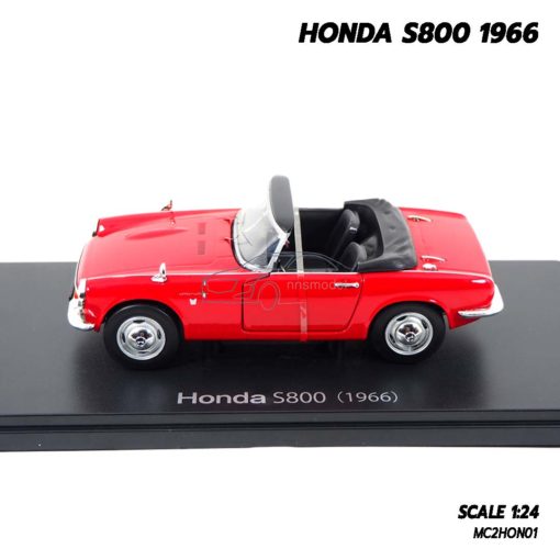 โมเดลรถคลาสสิค HONDA S800 1966 สีแดง (1:24) โมเดลรถเหล็ก คลาสสิค น่าสะสม