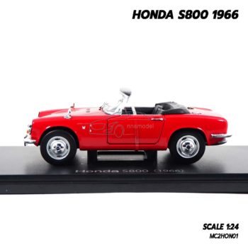 โมเดลรถคลาสสิค HONDA S800 1966 สีแดง (1:24) โมเดลรถโบราณ จำลองเหมือนจริง