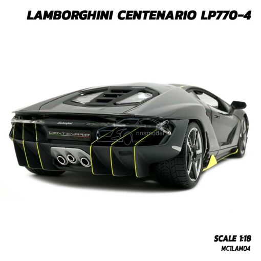 โมเดลรถ LAMBORGHINI CENTENARIO LP770-4 สีเทาดำ (Scale 1:18) โมเดลรถสปอร์ต พร้อมตั้งโชว์