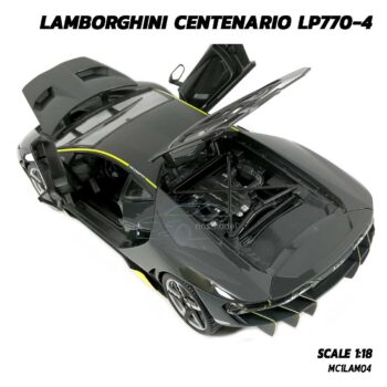 โมเดลรถ LAMBORGHINI CENTENARIO LP770-4 สีเทาดำ (Scale 1:18) โมเดลรถสปอร์ต เครื่องยนต์จำลองเหมือนจริง