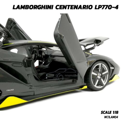 โมเดลรถ LAMBORGHINI CENTENARIO LP770-4 สีเทาดำ (Scale 1:18) โมเดลรถสปอร์ต เครื่องยนต์จำลองเหมือนจริง Maisto