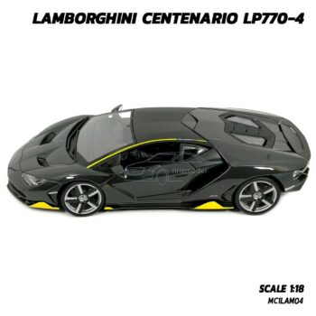 โมเดลรถ LAMBORGHINI CENTENARIO LP770-4 สีเทาดำ (Scale 1:18) โมเดลรถสปอร์ต โมเดลประกอบสำเร็จ เปิดประตูปีกนกได้
