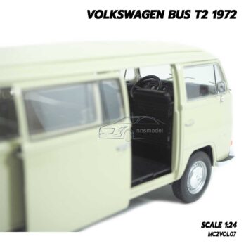 โมเดลรถตู้คลาสสิค Volkswagen Bus T2 1972 (Scale 1:24) โมเดลรถเหล็ก ภายในจำลองสมจริง