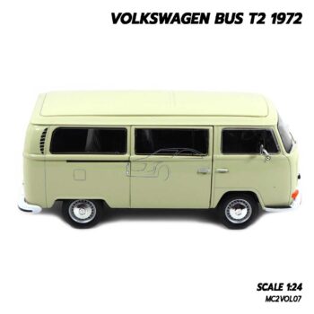 โมเดลรถตู้คลาสสิค Volkswagen Bus T2 1972 (Scale 1:24) โมเดลรถเหล็ก ล้อยางหมุนได้