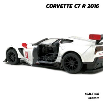 โมเดลรถสปอร์ต CORVETTE C7 R 2016 สีขาว ภายในรถจำลองสมจริง