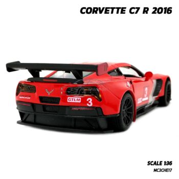 โมเดลรถสปอร์ต CORVETTE C7 R 2016 สีแดง โมเดลรถเหล็ก ประกอบสำเร็จ