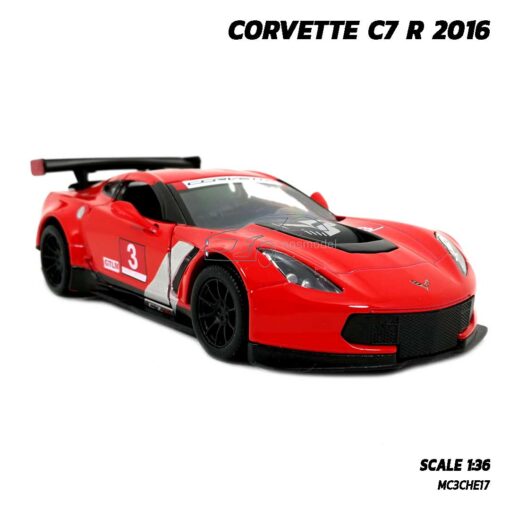 โมเดลรถสปอร์ต CORVETTE C7 R 2016 สีแดง model รถจำลองสมจริง