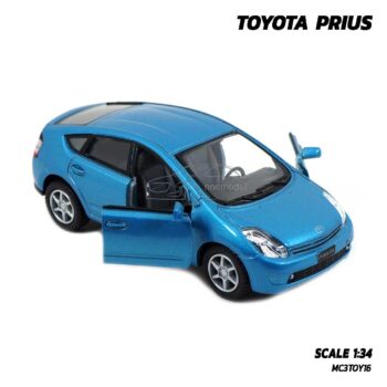 โมเดลรถ TOYOTA PRIUS สีฟ้า (1:34) โมเดลรถยนต์ โตโยต้า พรีอุส เปิดประตูรถซ้ายขวาได้