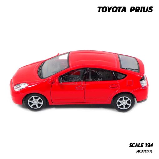 โมเดลรถ TOYOTA PRIUS สีแดง (1:34) โมเดลโตโยต้า พร้อมตั้งโชว์