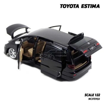 โมเดลรถ โตโยต้า TOYOTA ESTIMA สีดำ (Scale 1:32) รถเหล็กรุ่นขายดี เปิดได้ครบ