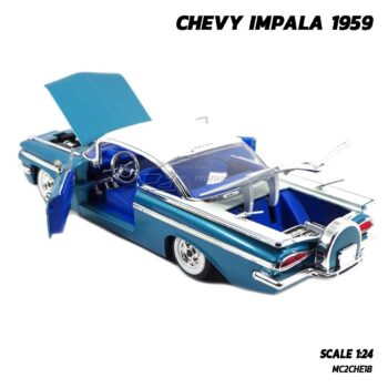 โมเดลรถคลาสสิค CHEVY IMPALA 1959 สีฟ้า (Scale 1:24) รถเหล็ก Jada Toy โมเดลสวยเหมือนจริง พร้อมตั้งโชว์