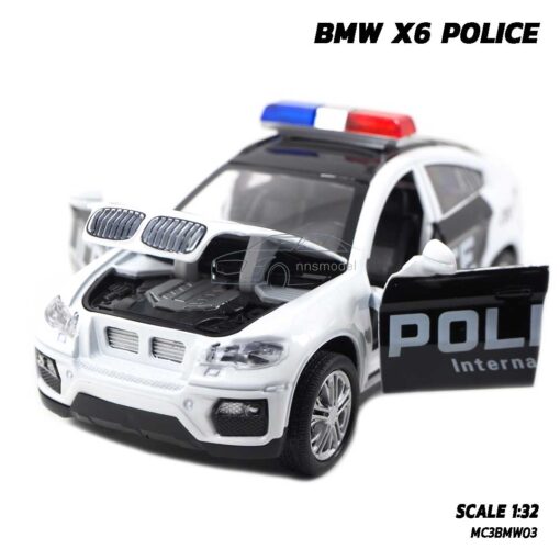 โมเดลรถตำรวจ BMW X6 Police (1:32) รถเหล็กโมเดล เครื่องยนต์จำลองสมจริง