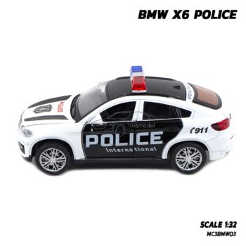 โมเดลรถตำรวจ BMW X6 Police (1:32) โมเดลรถยนต์ มีเสียงมีไฟ