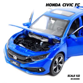 โมเดลรถฮอนด้า ซีวิค HONDA CIVIC FC สีน้ำเงิน (1:32) เครื่องยนต์จำลองสมจริง