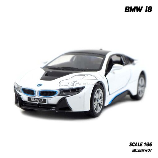 โมเดลรถเหล็ก BMW i8 สีขาว (1:36)