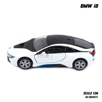 โมเดลรถเหล็ก BMW i8 สีขาว (1:36) มีลานวิ่งได้