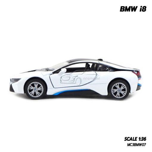 โมเดลรถเหล็ก BMW i8 สีขาว (1:36) รถโมเดลประกอบสำเร็จ