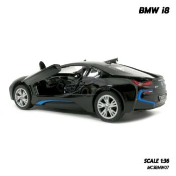 โมเดลรถเหล็ก BMW i8 สีดำ จำลองเหมือนจริง มีลานวิ่งได้