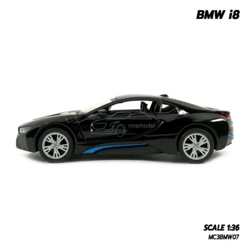 โมเดลรถเหล็ก BMW i8 สีดำ จำลองเหมือนจริง