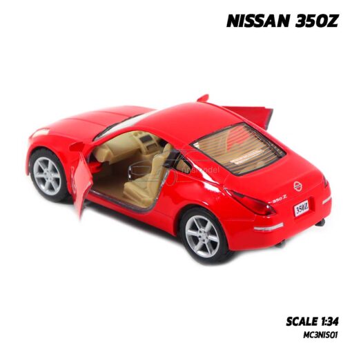 โมเดลรถเหล็ก NISSAN 350 สีแดง (1:34) รถเหล็กโมเดล จำลองสมจริง