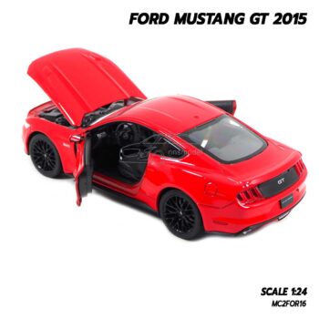 โมเดลมัสแตง FORD MUSTANG GT 2015 สีแดง (1:24) model รถมัสแตง เปิดประตูรถซ้ายขวาได้