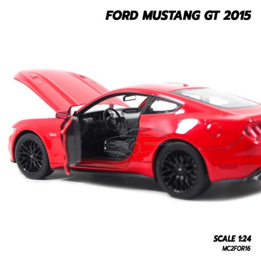 โมเดลมัสแตง FORD MUSTANG GT 2015 สีแดง (1:24) model รถมัสแตง ภายในรถจำลองสมจริง