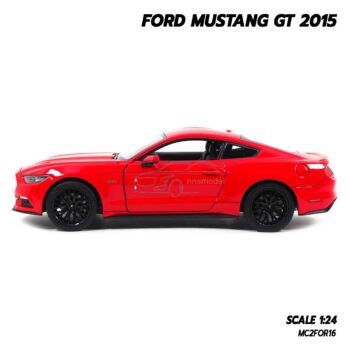 โมเดลมัสแตง FORD MUSTANG GT 2015 สีแดง (1:24) model รถมัสแตง รถเหล็ก ของสะสม Welly