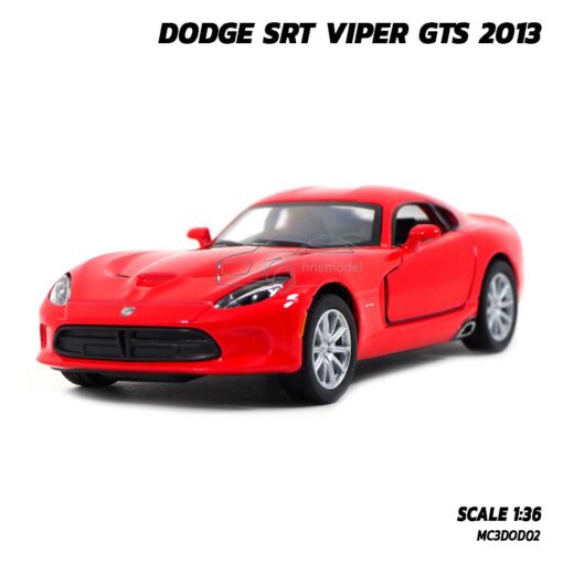 โมเดลรถเหล็ก DODGE SRT VIPER GTS 2013 สีแดง (Scale 1:36) รถโมเดลจำลองสมจริง