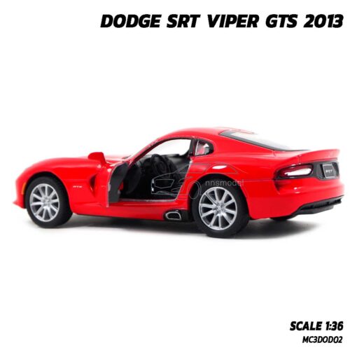 โมเดลรถเหล็ก DODGE SRT VIPER GTS 2013 สีแดง (Scale 1:36) รถโมเดล ภายในรถจำลองสมจริง
