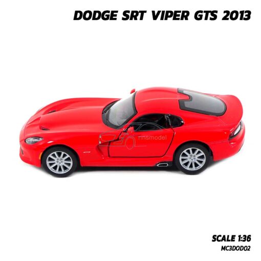 โมเดลรถเหล็ก DODGE SRT VIPER GTS 2013 สีแดง (Scale 1:36) รถโมเดล ของสะสม Kinsmart
