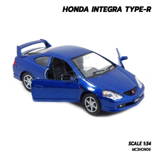 โมเดลรถ ฮอนด้า Honda Integra Type R สีน้ำเงิน รถเหล็กโมเดล เปิดประตูซ้ายขวาได้