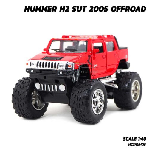 โมเดลรถ HUMMER H2 SUT 2005 OFFROAD สีแดง (1:40)