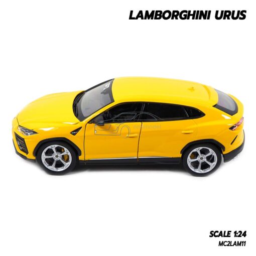 โมเดลรถ LAMBORGHINI URUS สีเหลือง Welly (1:24) รถเหล็กโมเดล ของสะสม Welly