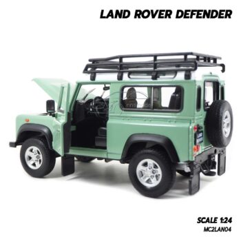 โมเดลรถ LAND ROVER DEFENDER สีเขียว Welly (1:24) รถเหล็กจำลอง ภายในรถเหมือนจริง
