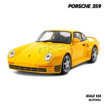 โมเดลรถ PORSCHE 359 สีเหลือง (1:24) รถโมเดลคลาสสิค พร้อมตั้งโชว์