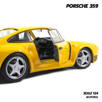 โมเดลรถ PORSCHE 359 สีเหลือง (1:24) รถโมเดลคลาสสิค รุ่นน่าสะสม