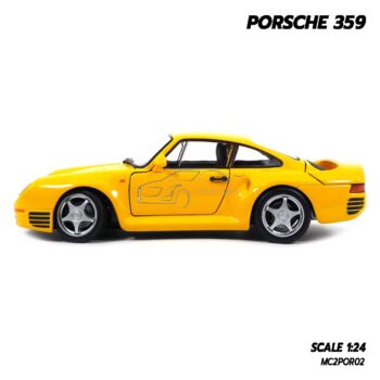 โมเดลรถ PORSCHE 359 สีเหลือง (1:24) รถโมเดลคลาสสิค ของขวัญ ของสะสม Welly