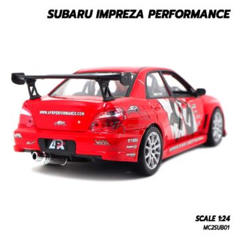โมเดลรถ SUBARU IMPREZA PERFORMANCE สีแดง (1:24) รถโมเดลประกอบสำเร็จ พร้อมตั้งโชว์