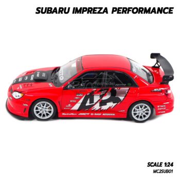 โมเดลรถ SUBARU IMPREZA PERFORMANCE สีแดง (1:24) รถโมเดลแต่ง ของสะสม สวยสมจริง