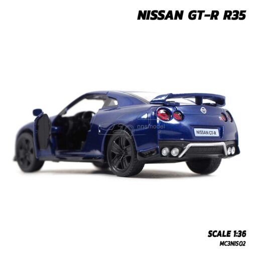 โมเดลรถ นิสสัน NISSAN GT-R R35 สีน้ำเงิน (1:36) รถโมเดล พร้อมตั้งโชว์