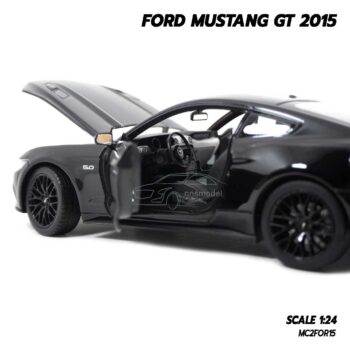 โมเดลรถมัสแตง FORD MUSTANG GT 2015 สีดำ (1:24) model รถมัสแตงจำลอง ภายในรถจำลองสมจริง