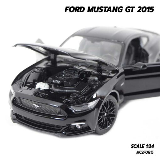 โมเดลรถมัสแตง FORD MUSTANG GT 2015 สีดำ (1:24) model รถมัสแตงจำลอง เครื่องยนต์จำลองสมจริง