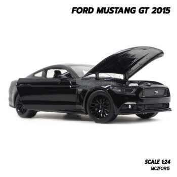 โมเดลรถมัสแตง FORD MUSTANG GT 2015 สีดำ (1:24) model รถมัสแตงจำลอง ของสะสม Welly