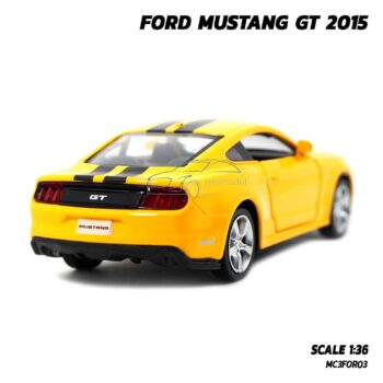 โมเดลรถมัสแตง FORD MUSTANG GT 2015 สีเหลืองคาดลาย (1:36) model รถจำลองเหมือนจริง